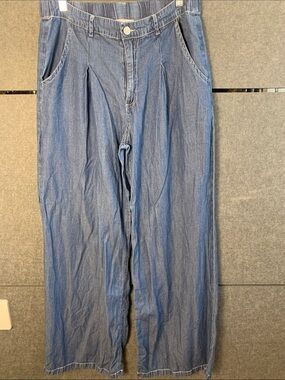 Fashion Nova Light Blue High-Rise Wide-Leg Jeans